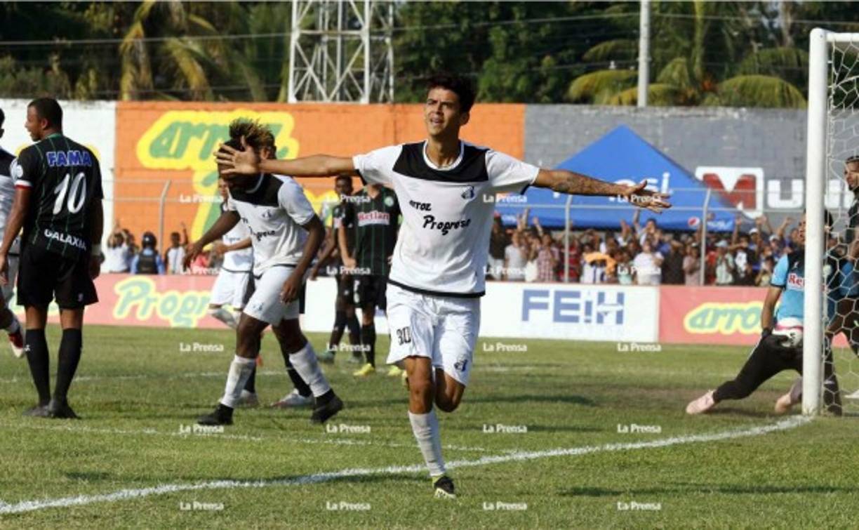 Así celebró Erick Peña su gol para el empate del Honduras Progreso.