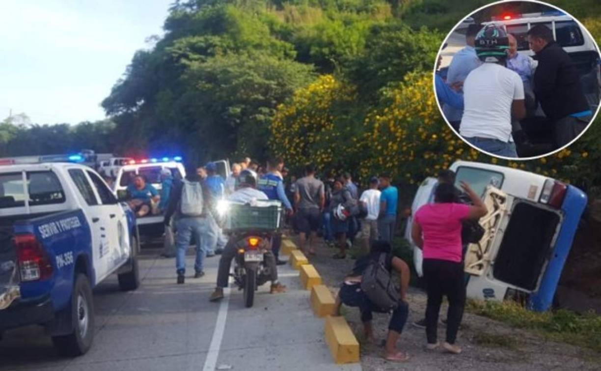 Más de 15 personas se accidentaron esta mañana cuando se dirigían a la capital hondureña.