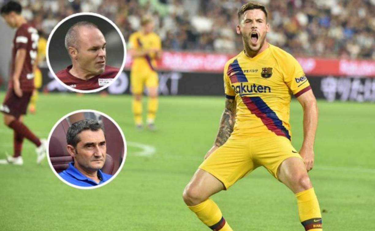 El Barcelona derrotó 2-0 en Japón al Vissel Kobe de sus exjugadores Andrés Iniesta y David Villa, este sábado en un amistoso de pretemporada que se decidió con un doblete del canterano Carles Pérez.