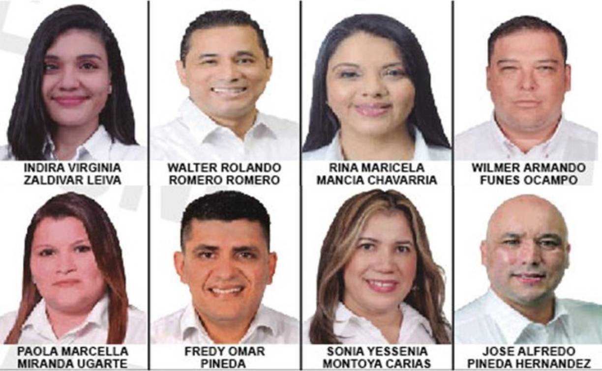 Estos son ocho de los precandidatos a diputados al Congreso Nacional por Cortés del movimiento Esperanza de Honduras que dirige Darío Banegas del Partido Liberal.