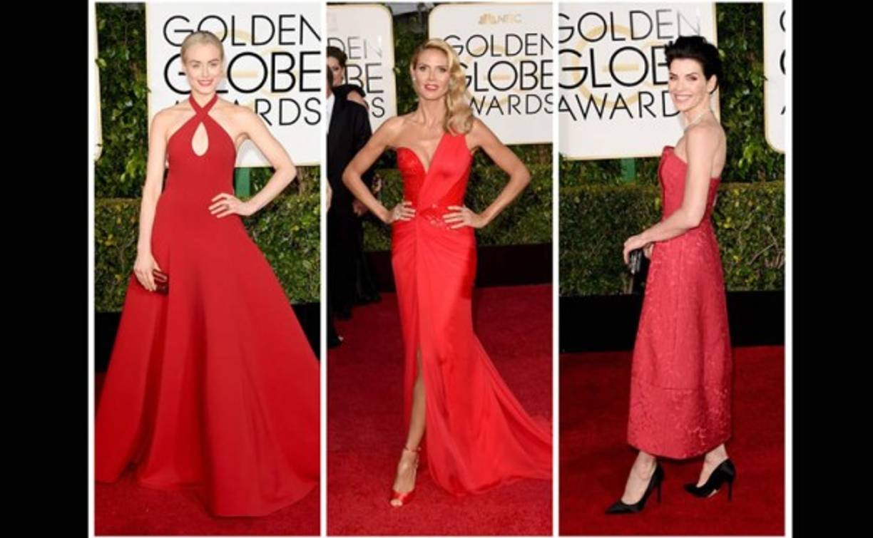 El rojo Ralph Lauren de Taylor Schilling. Heidi Klum y Julianna Margulies.
