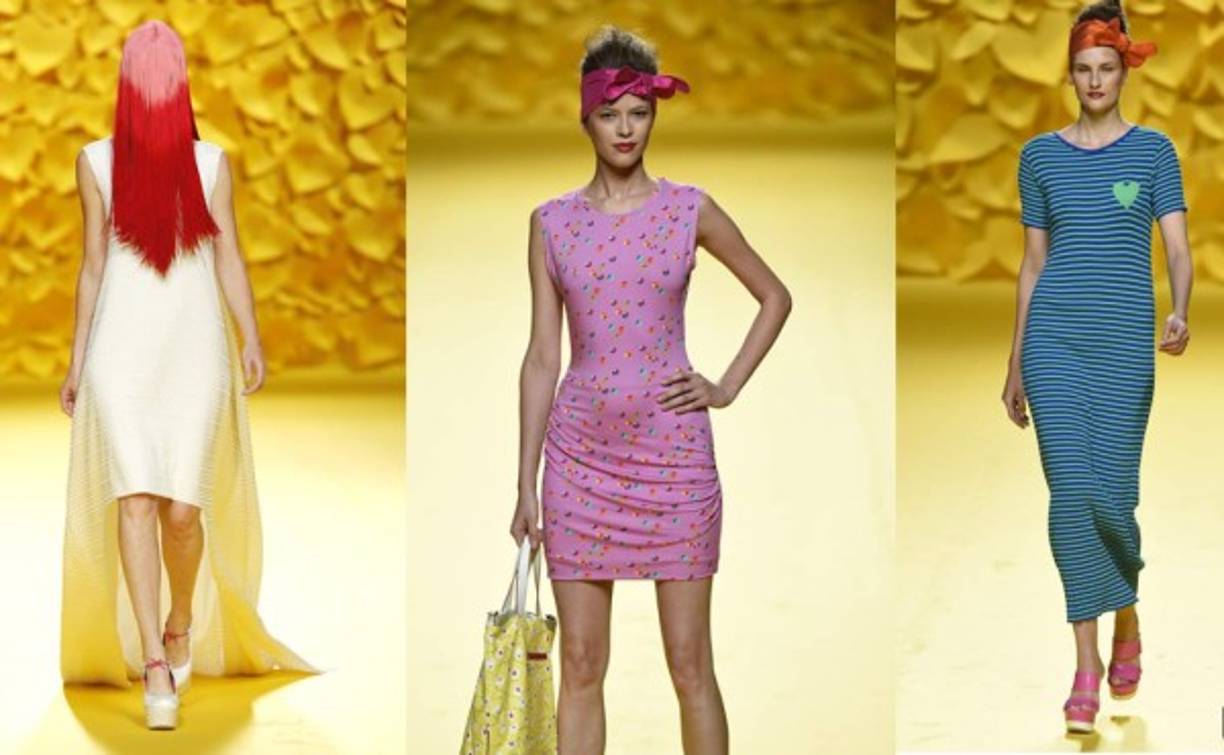 Corazones, flores, lazos y lunares llenaron durante media hora la pasarela de Madrid Fashion Week.