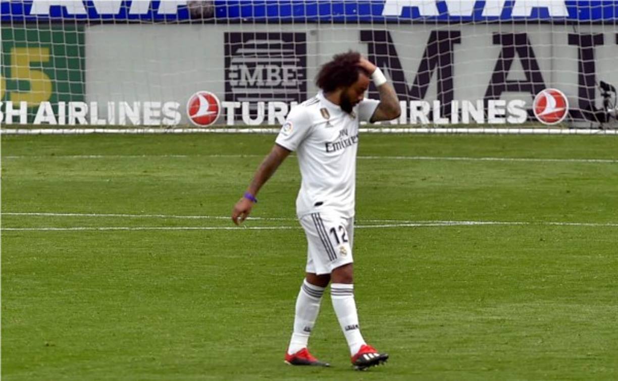 La tristeza de Marcelo por la derrota del Real Madrid contra Eibar.