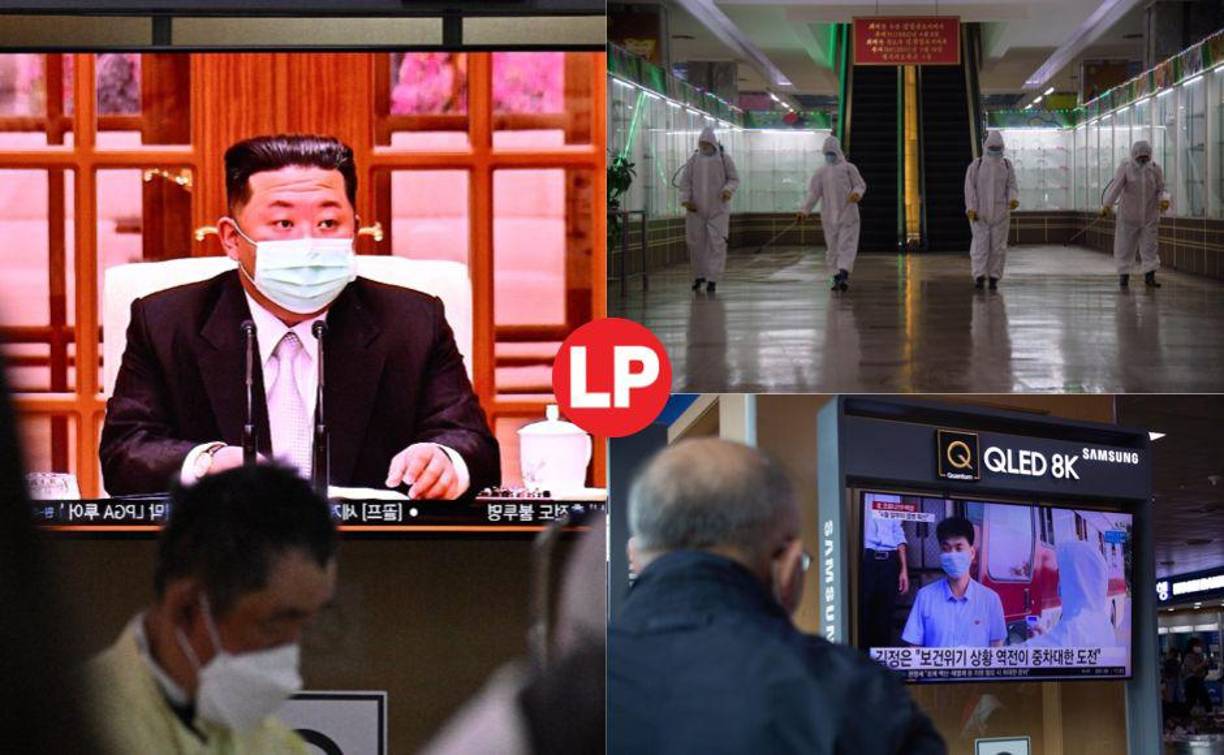 El líder del régimen de Corea del Norte, Kim Jong-Un, declaró ayer jueves emergencia nacional tras un “explosivo” brote de covid-19 que ya deja miles de contagios y algunos fallecidos en el país asiático. Fotografías: AFP / EFE