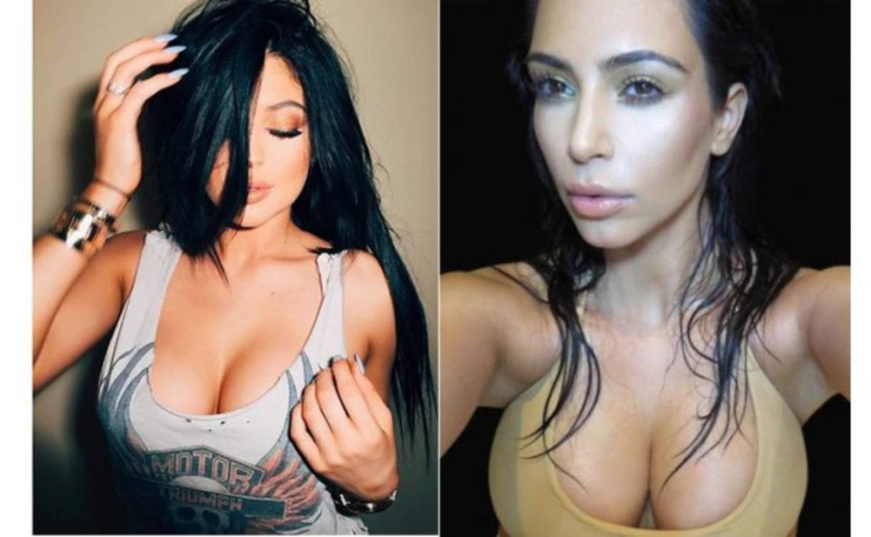Kim Kardashian y Kylie Jenner en un selfie.