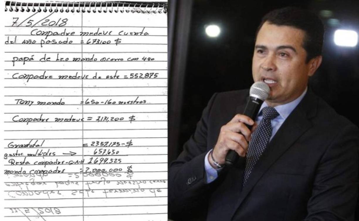 Día 2: 3 de octubre<br/><br/>El detective Miguel Reynoso, de la Dirección de Lucha contra el Narcotráfico de la Fiscalía de Honduras, dijo al jurado cómo fue que incautó a un narcotraficante libretas contables que mencionan a Tony Hernández.<br/><br/>Reynoso contó que el 6 de junio de 2018 inspeccionó tres vehículos detenidos por la policía militar en el departamento de Cortés, en los que arrestaron a Nery Orlando López Sanabria, alias 'Wilson López' o 'Magdaleno Meza Fúnez', uno de los socios del cartel Valle Valle según las autoridades antinarcóticos de Honduras.<br/><br/>Uno de los dos abogados de la defensa, Michael Tein, interrogó a Reynoso. Sus preguntas dejaron sugerir que el detective o sus compañeros se quedaron con parte del dinero encontrado, ya que algunos de los paquetes con efectivos fueron hallados abiertos.<br/><br/>Alzando las libretas en una bolsa transparente frente al jurado, Tein sugirió que el nombre de su cliente puede haber sido agregado luego a las pruebas.
