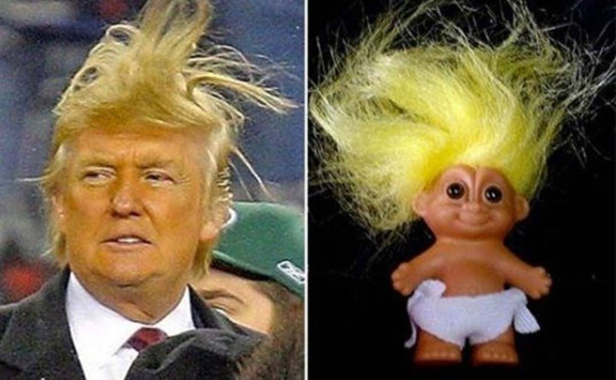 Su cabellera ha sido polémica en los últimos días, primero que tenía peluquín, ahora que su pelo se parece al de un trol.