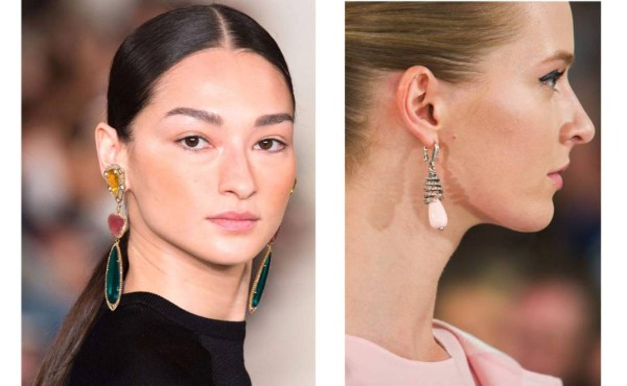 1. Aritos brillantes, como estos de Ralph Lauren y Oscar de la Renta, respecticamente.