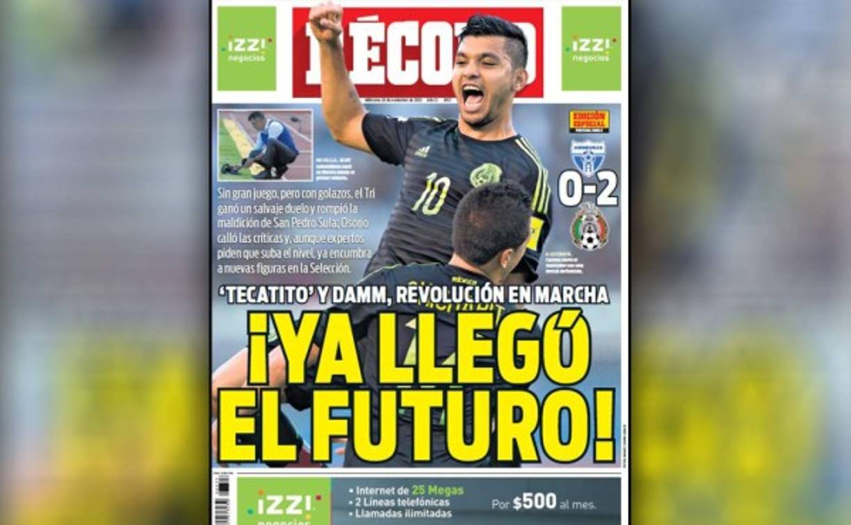 Diario Record, resalta ''Tecatito' y Damm, revolución en marcha. ¡Ya llegó el futuro!'
