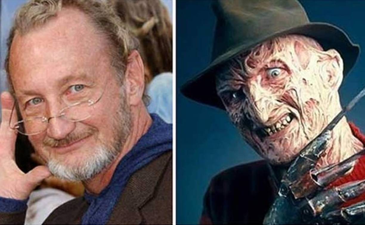 Robert Englund/Pesadilla en la calle Elm y Freddy v/s Jason. Freddy surge en las pesadillas de los niños y adolescentes de Elm Street para asesinarlos, ya que los actos cometidos tienen repercusión en la vida real. Su apariencia física es muy característica: un rostro desfigurado, un sombrero ajado, un jersey de rayas verdes y rojas, y un guante de cuchillas elaborado por él.