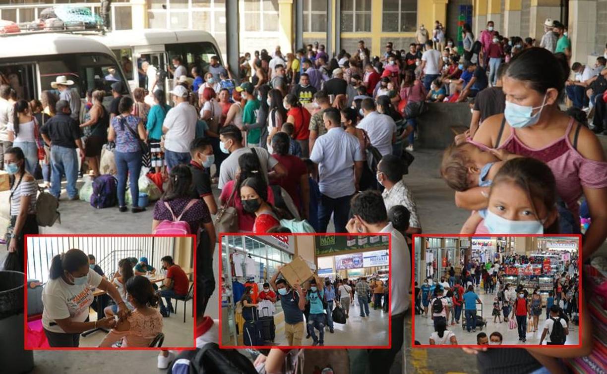 La Terminal de San Pedro Sula empieza a congestionarse debido a la presencia de viajeros que se alistan a disfrutar del Feriadón. 