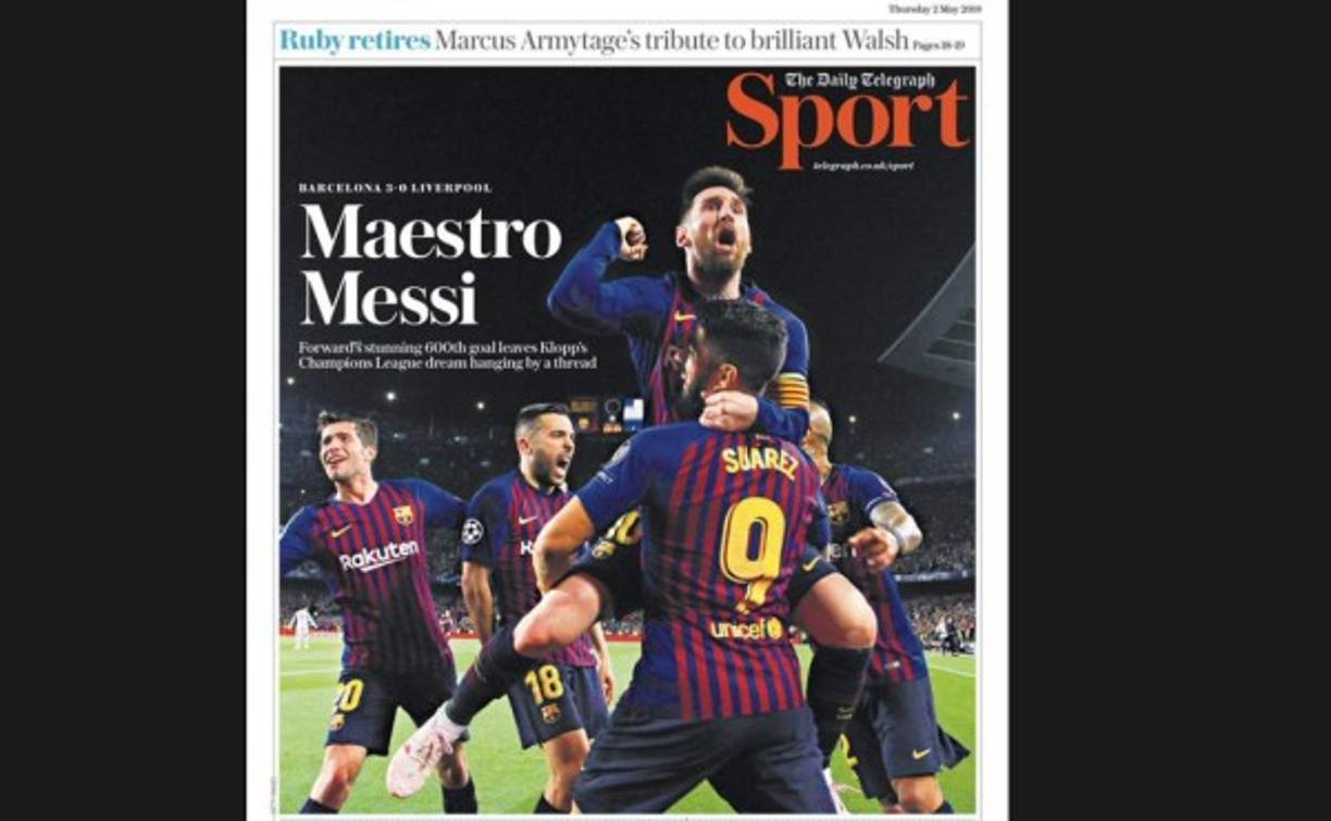 La sección deportiva del diario Telegraph de Inglaterra calificó de maestro a Lio Messi.