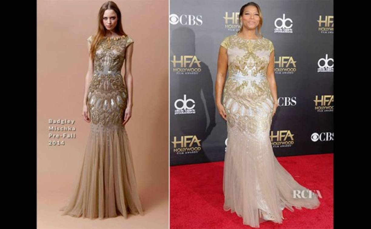 Queen Latifah en un Badgley Mischka.