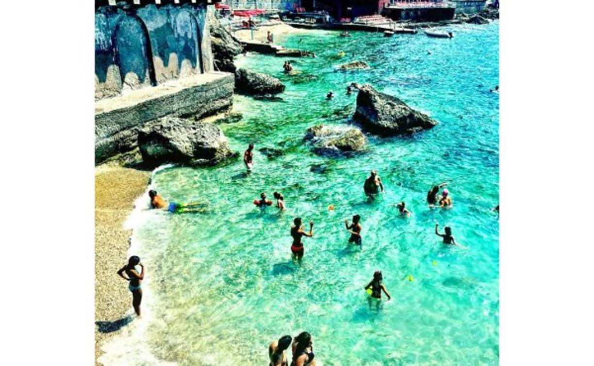 Thalía disfrutando de sus vacaciones en Italia.