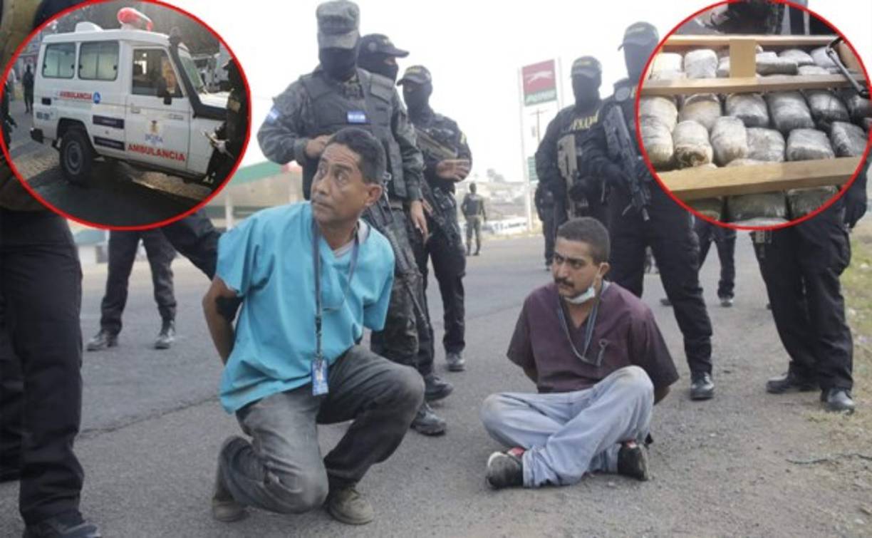 Dos supuestos miembros de la organización criminal Pandilla 18, aprovechándose de identificaciones como empleados del Hospital Escuela, fueron capturados al momento de trasladar un fuerte cargamento de presunta droga utilizando una ambulancia.