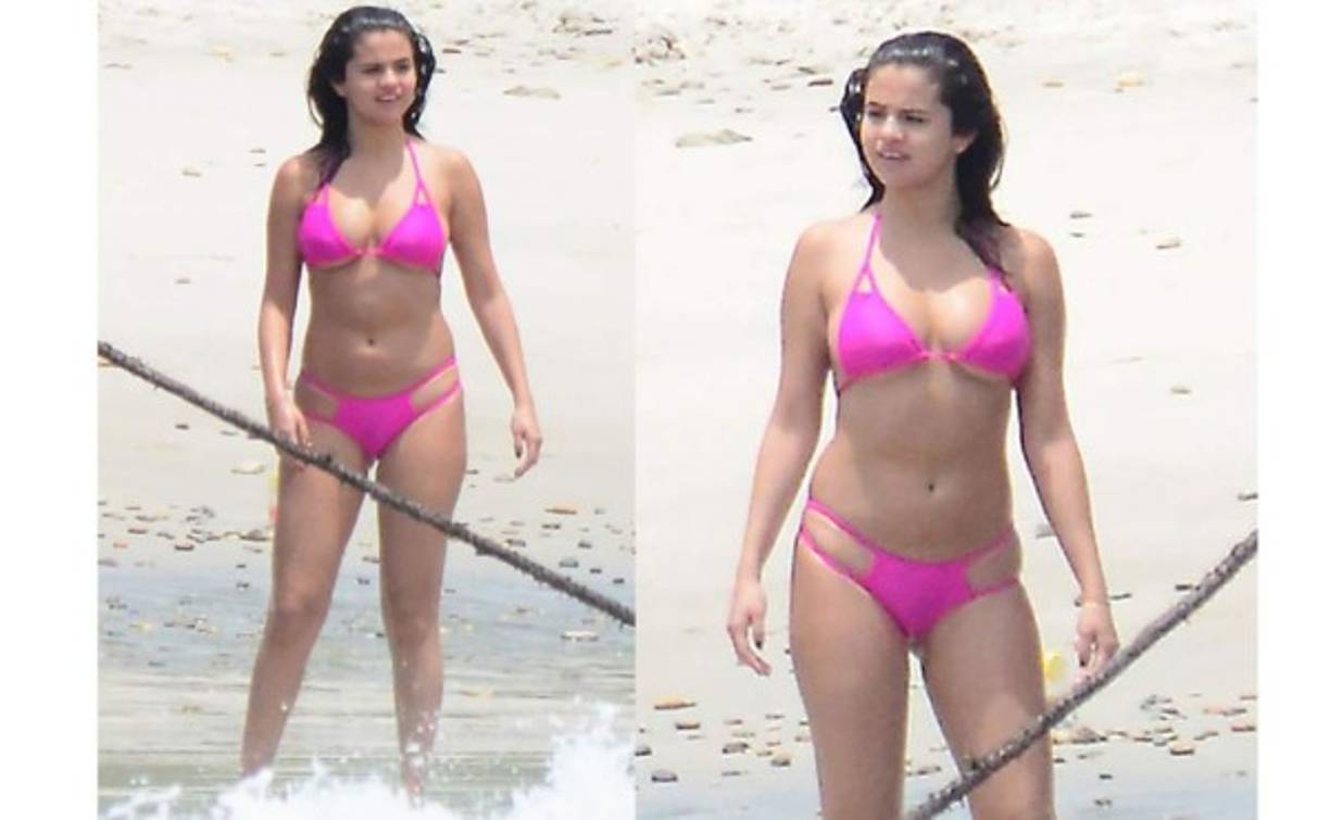 La estrella fue víctima de burlas cuando lució este traje de dos piezas en México.