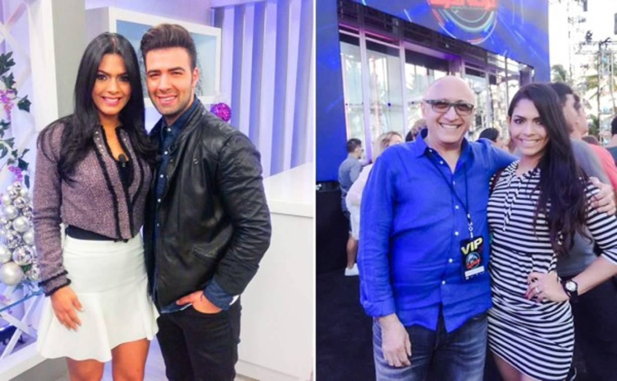 Loren en compañía de JeanCarlos Canelas y el productor de Univision Alberto Ciurana.