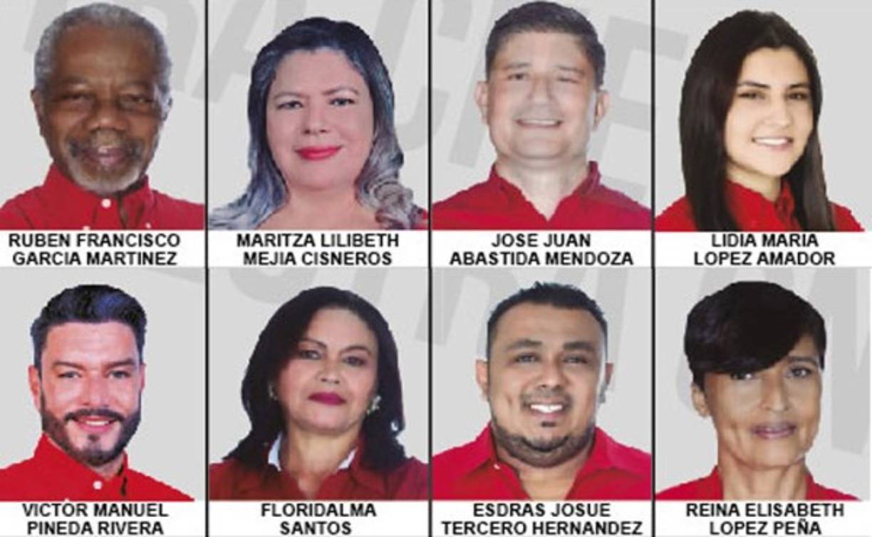 Estos son ocho de los precandidados a diputados al Congreso Nacional por Cortés del movimiento de Luis Zelaya.