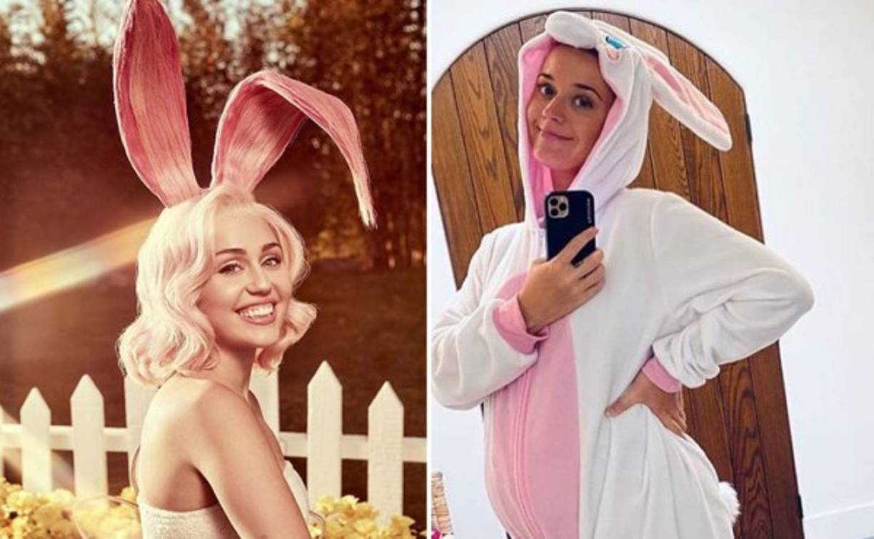 Organizando cacería de huevos de pascua o luciendo orejitas de conejo, así conmemoraron las celebridades el domingo de Pascua durante la cuarentena del coronavirus.