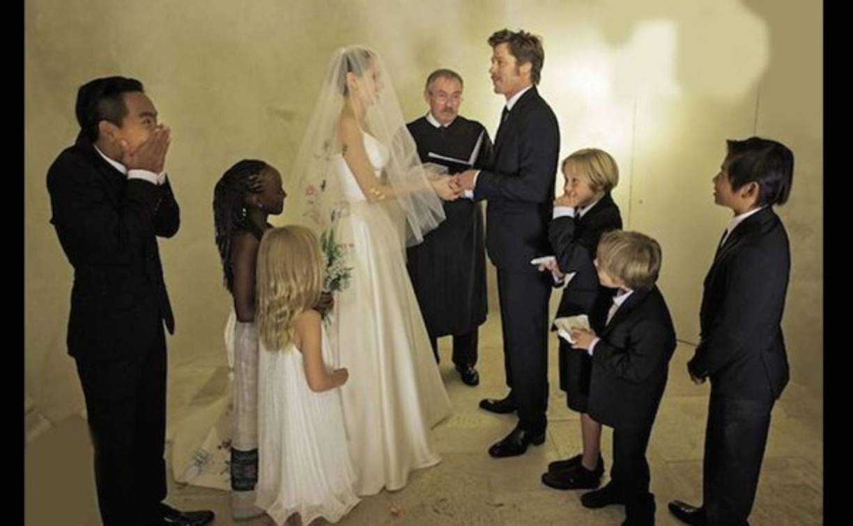 La boda de Angelina Jolie con Brad Pitt.