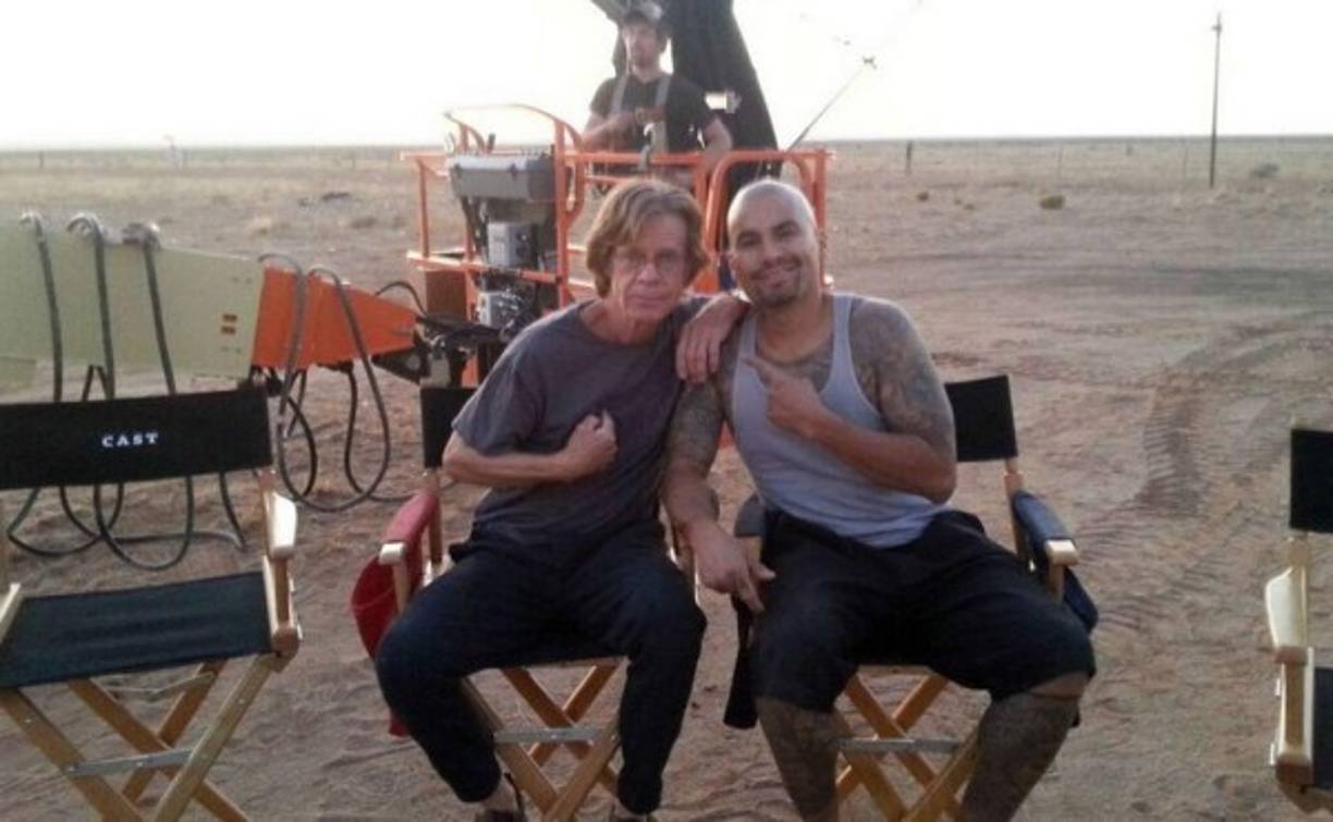 Daniel con William Mancy en el set de la cienta Bood Father protagonizada por Mel Gilbson.