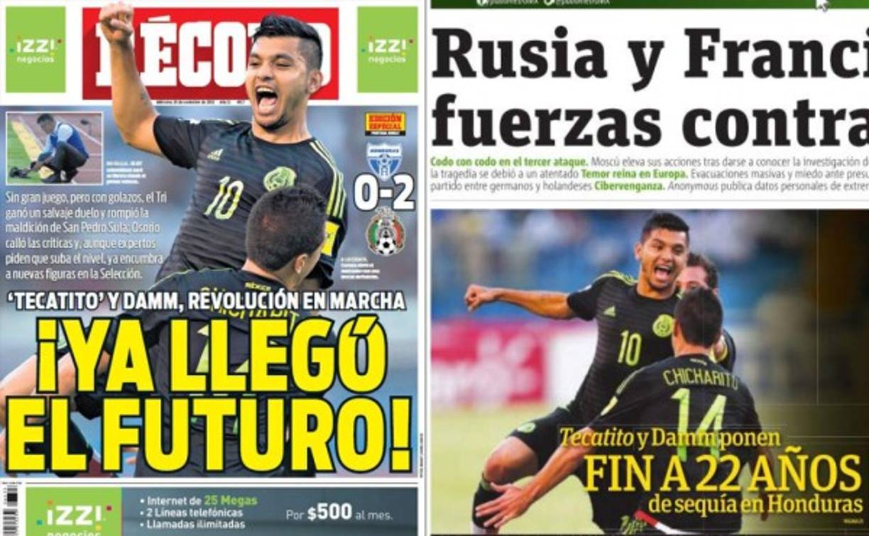 Medios escritos de México destacan el triunfo de su Selección ante una 'débil' Honduras después de 22 años de no ganar en San Pedro Sula.