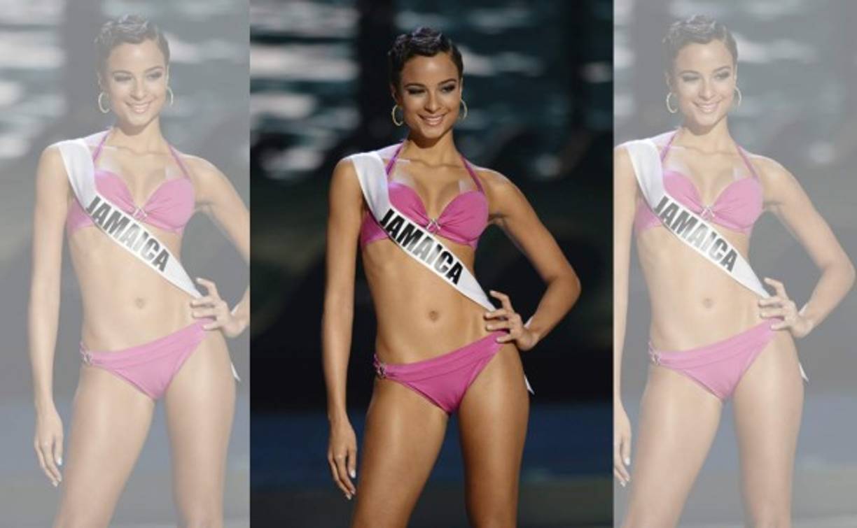 Miss Jamaica lució su esbelta figura en traje de baño.