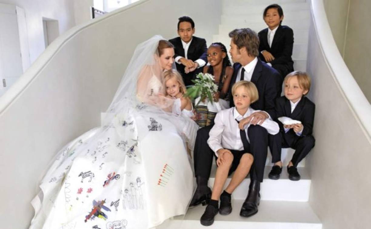 La boda de Angelina Jolie con Brad Pitt en el 2014.