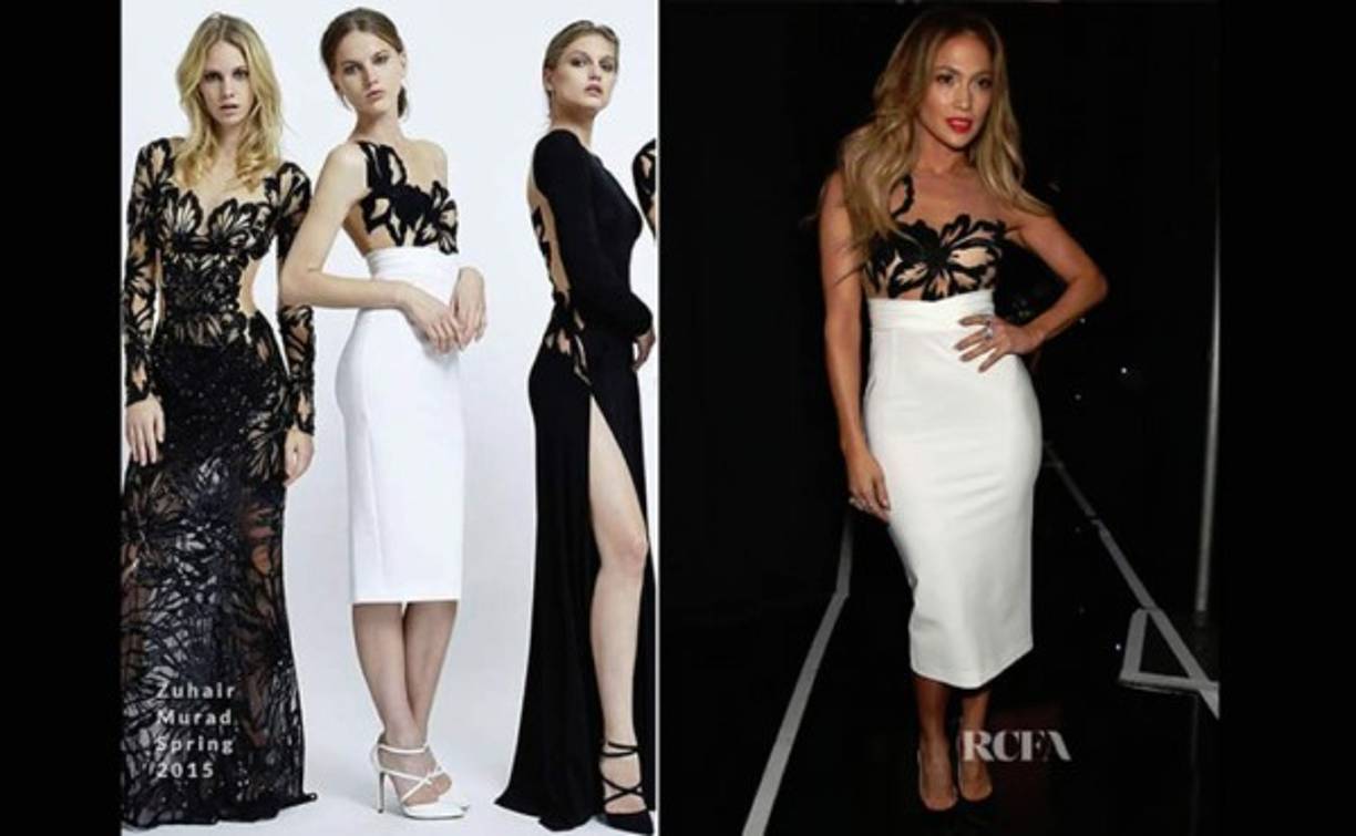 Jennifer López vestida con un traje de Zuhair Murad.