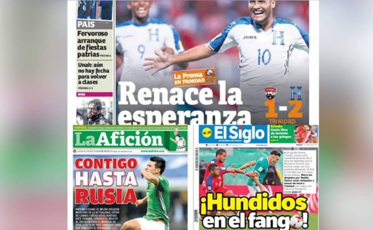 Concacaf vibró el viernes con una intensa jornada de Concacaf en donde México selló su pase al Mundial, por su parte Costa Rica y Honduras ganaron y Panamá se encuentra en problemas y ahora sin opciones de repchaje. No te pierdas lo que dice la prensa escrita este sábado mediante sus portadas.