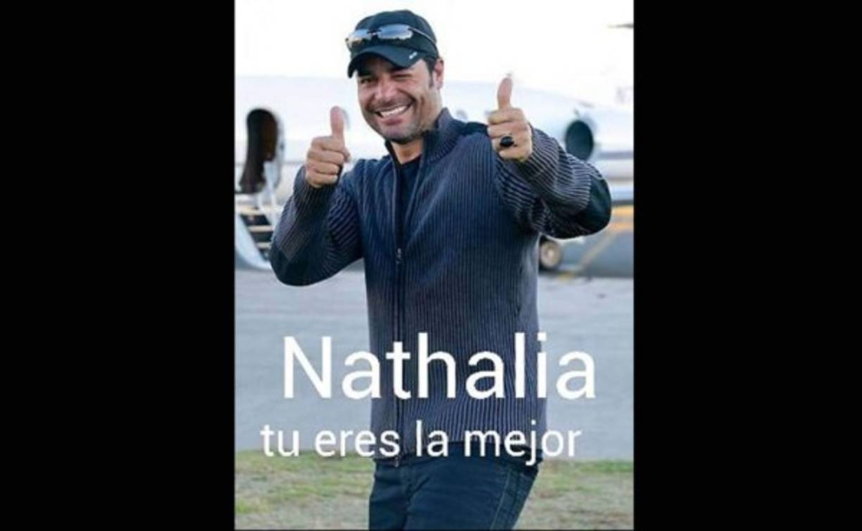 Meme de Chayanne apoyando a Nathalia Casco.