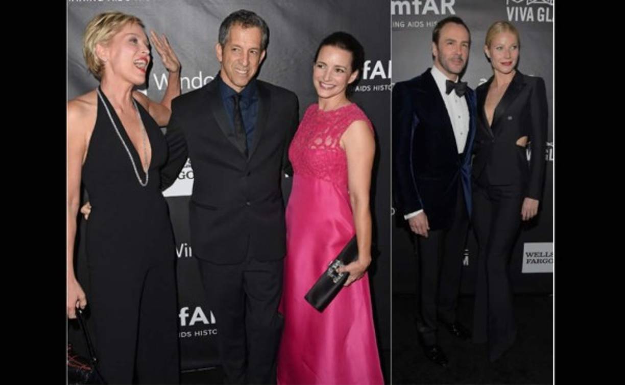 SHARON STONE. La actriz vistió un enterizo negro de profundo escote que conjuntó con una cartera de asa corta con estampado gráfico en rojo. La actriz escogió este vestido tipo campana en tono fucsia con un delicado corpiño bordado de Monique Lhuillier.