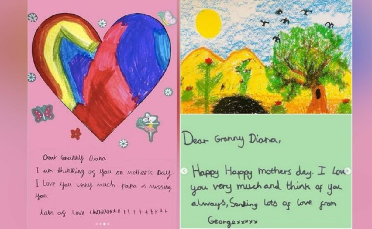 'Querida abuelita Diana. Pienso en ti en el Día de la Madre. Te quiero mucho. Papá te extraña mucho. Con mucho amor, Charlotte', escribió la princesa.<br/><br/>El Príncipe George, por su parte, le escribió a Lady Di:<br/>'Querida abuelita Diana. Feliz feliz Día de la Madre. Te quiero mucho y siempre pienso en ti. Recibe mucho amor de George'.