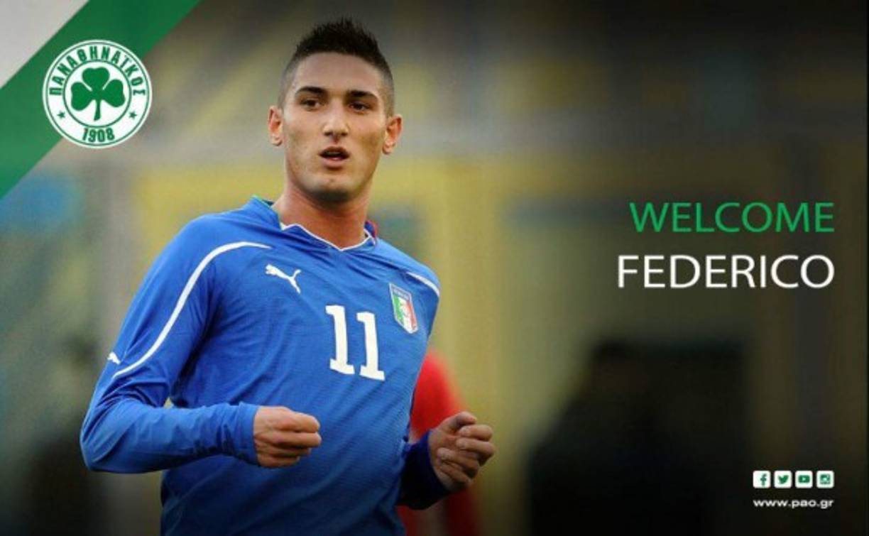 El delantero italiano Federico Macheda es nuevo jugador de Panathinaikos de Grecia, firma por las próximas tres temporadas. A sus 27 años de edad, ha pasado por varios clubes como Manchester United, Sampdoria, QPR, Stuttgart, Cardiff City etc.