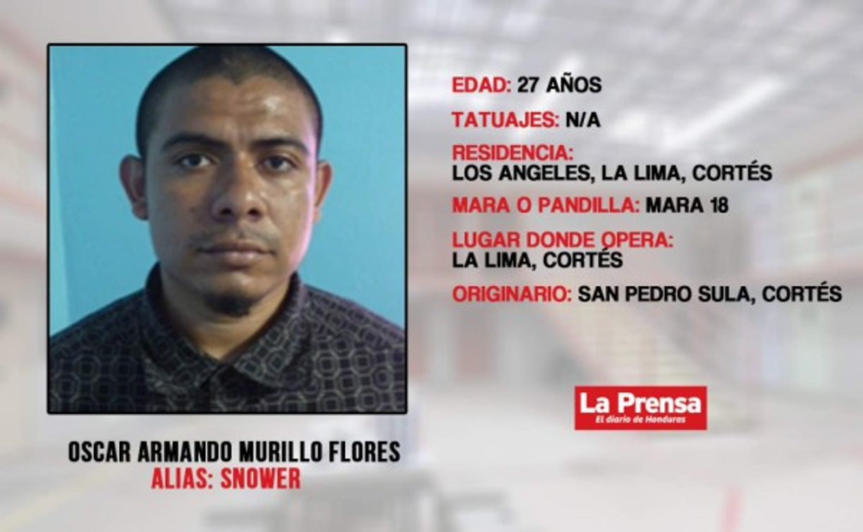 Implicado por las autoridades de Honduras en los delitos de sicariato, robo y extorsión.