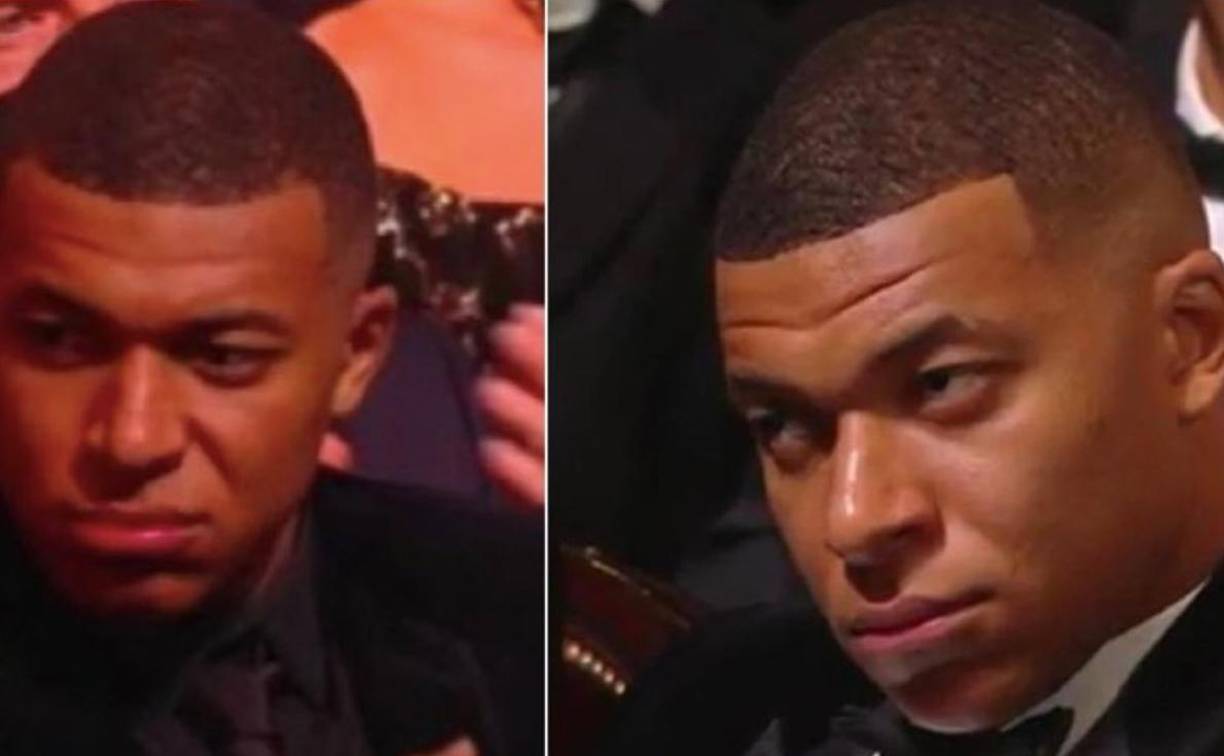 Así fue la reacción de Mbappé al ver como Bellingham era nombrado como el mejor jugador joven de la última temporada. 