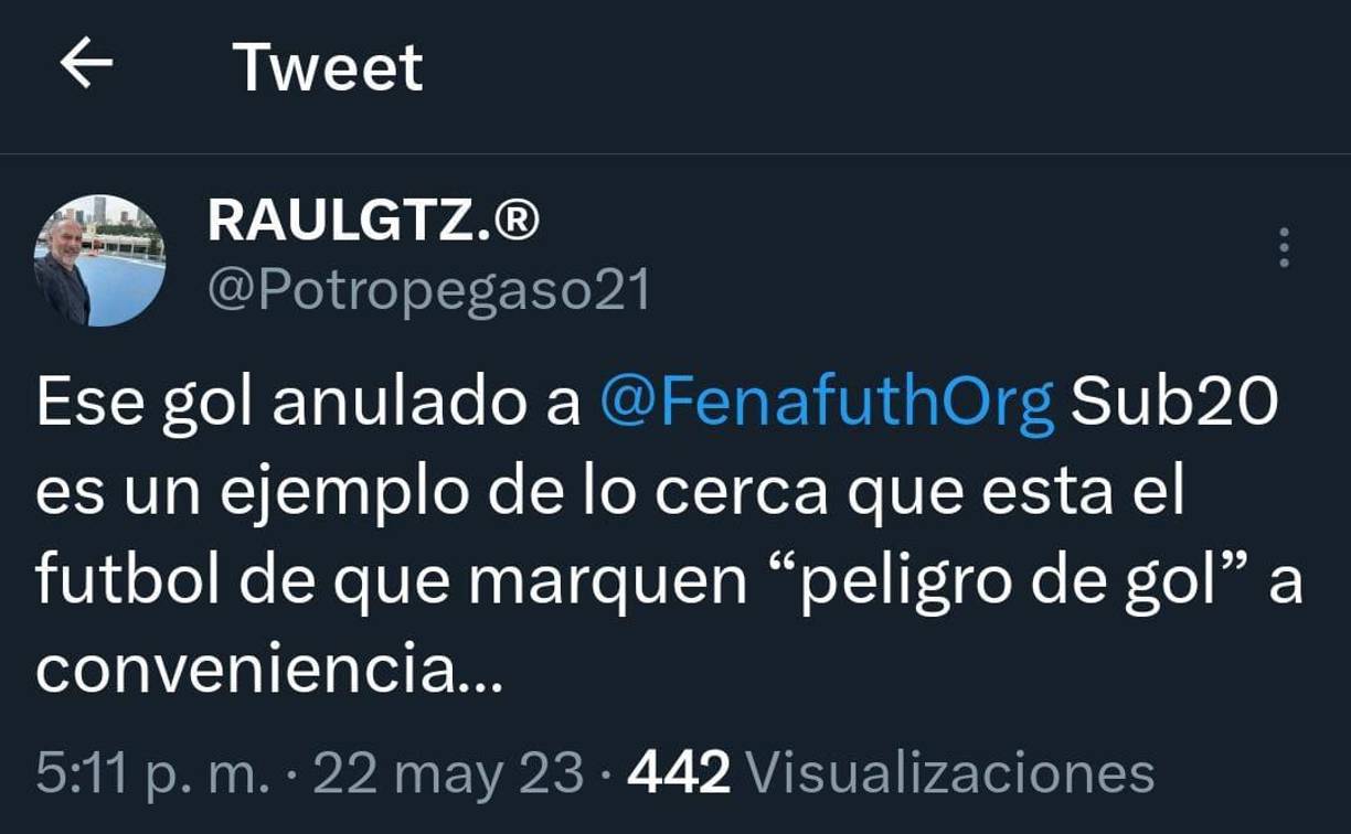 El famoso DT mexicano, el ‘Potro’ Gutiérrez ó un “recadito” se pronunció tras el gol mal anulado.