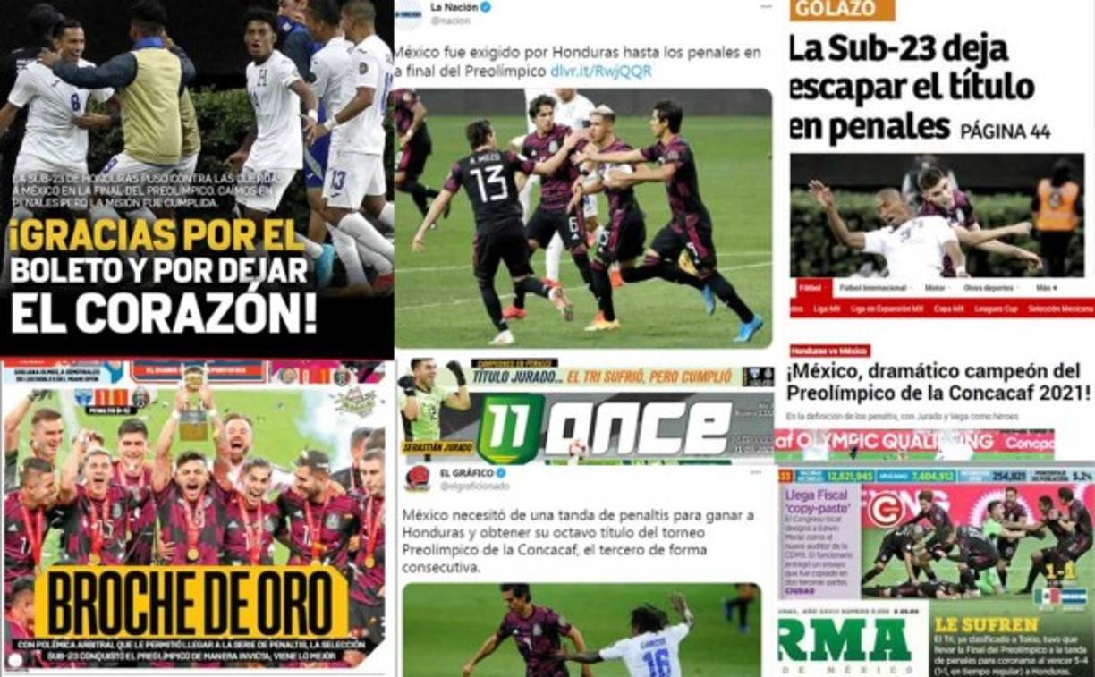Los diarios en el mundo destacaron el papel que hizo Honduras en el Preolímpico Sub-23 de la Concacaf, donde perdió la final contra México.