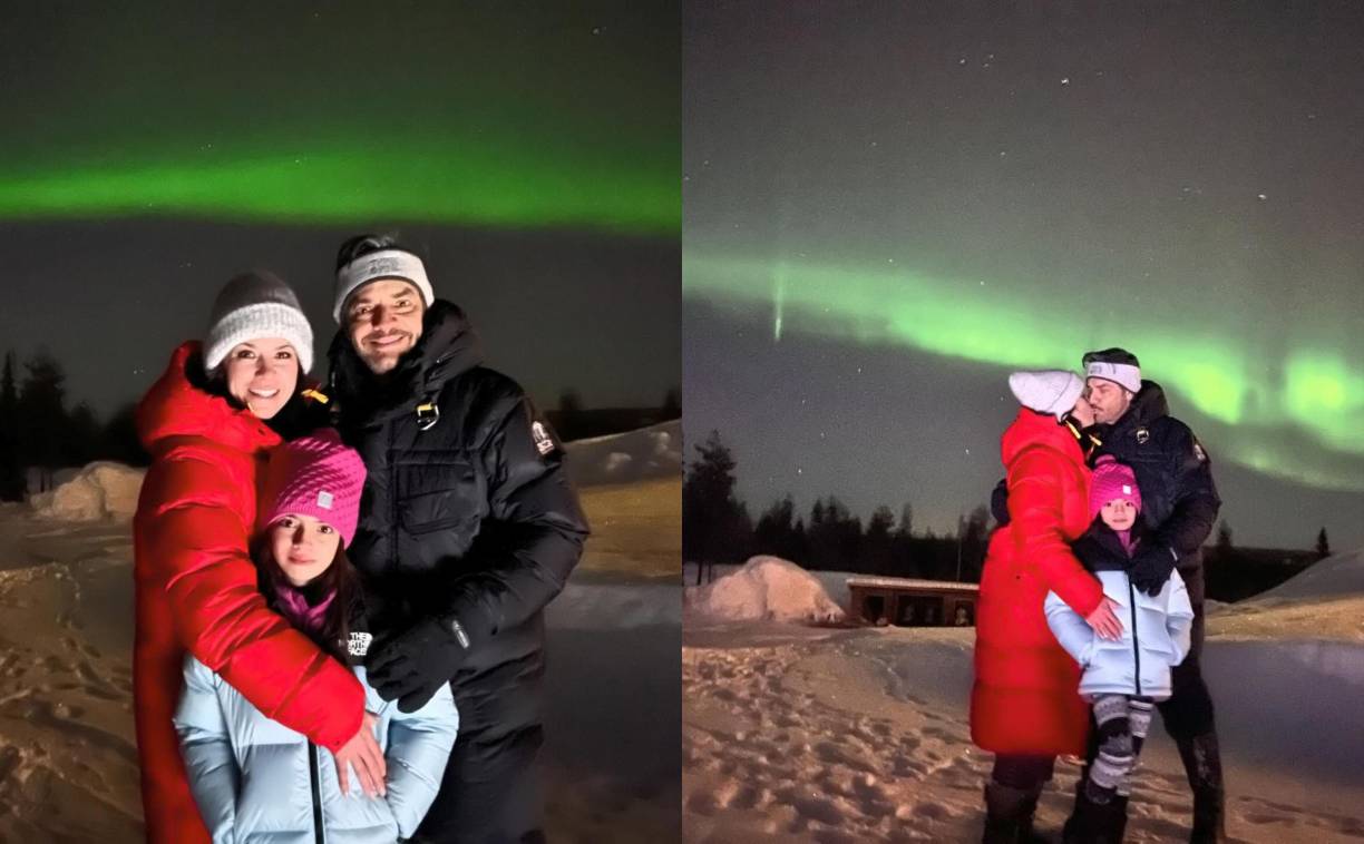 Eugenio Derbez, su esposa Alessandra Rosaldo y su pequeña hija Aitana disfrutaron de una mágina Navidad viendo las auroras boreales. “¡Feliz Navidad! Merry Christmas!”, escribió Rosaldo en sus redes sociales junto a estas lindas postales. 
