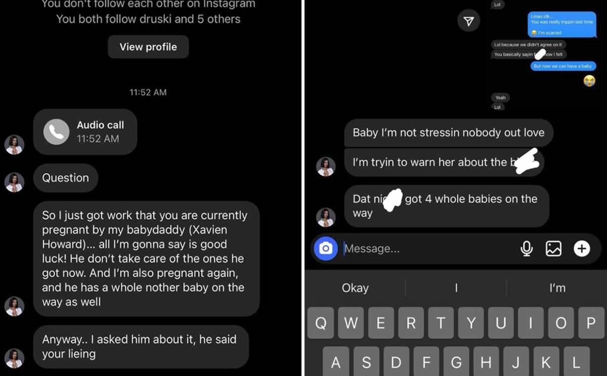 Tai también publicó capturas de pantallas de mensajes con otras mujeres que aseguran estar embarazadas de Howard.