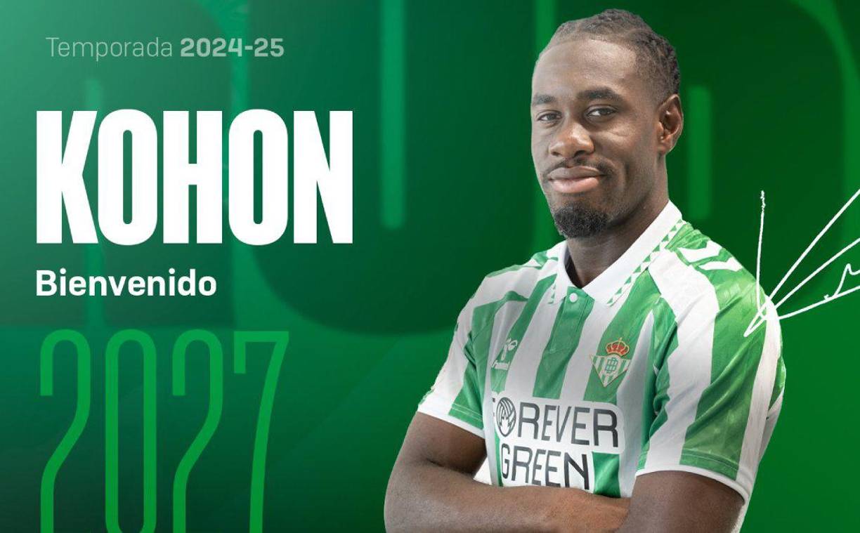 El Real Betis ha fichado al central francés Rudy Kohon por 300.000 €. Firma hasta junio de 2027 y se integra en el filial.