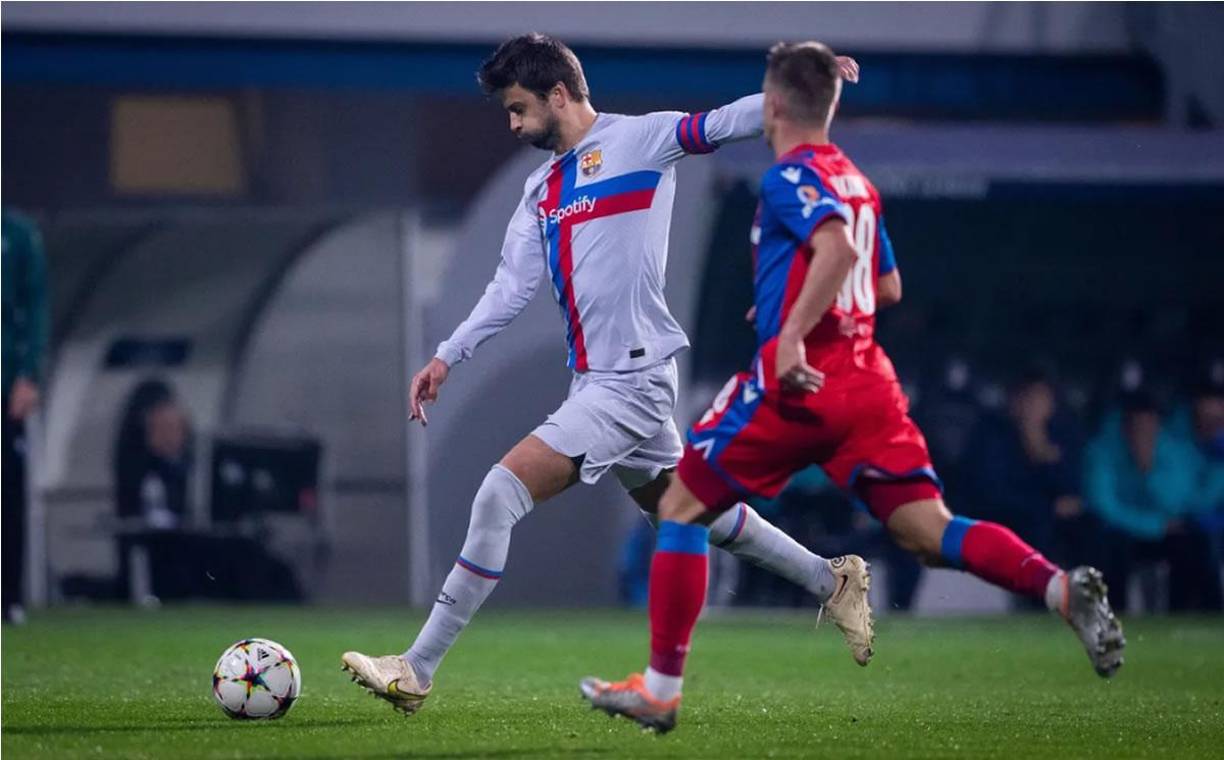 El último partido de Piqué en la Champions League ha sido ante el Viktoria Plzen.