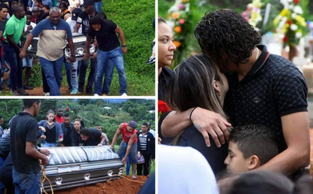 Argentina Hernández Kirckonnell, madre del portero del Real España, Kevin Hernández, fue sepultada la tarde de este lunes en el cementerio San Isidro de su ciudad natal La Ceiba. Foto Samuel Zelaya