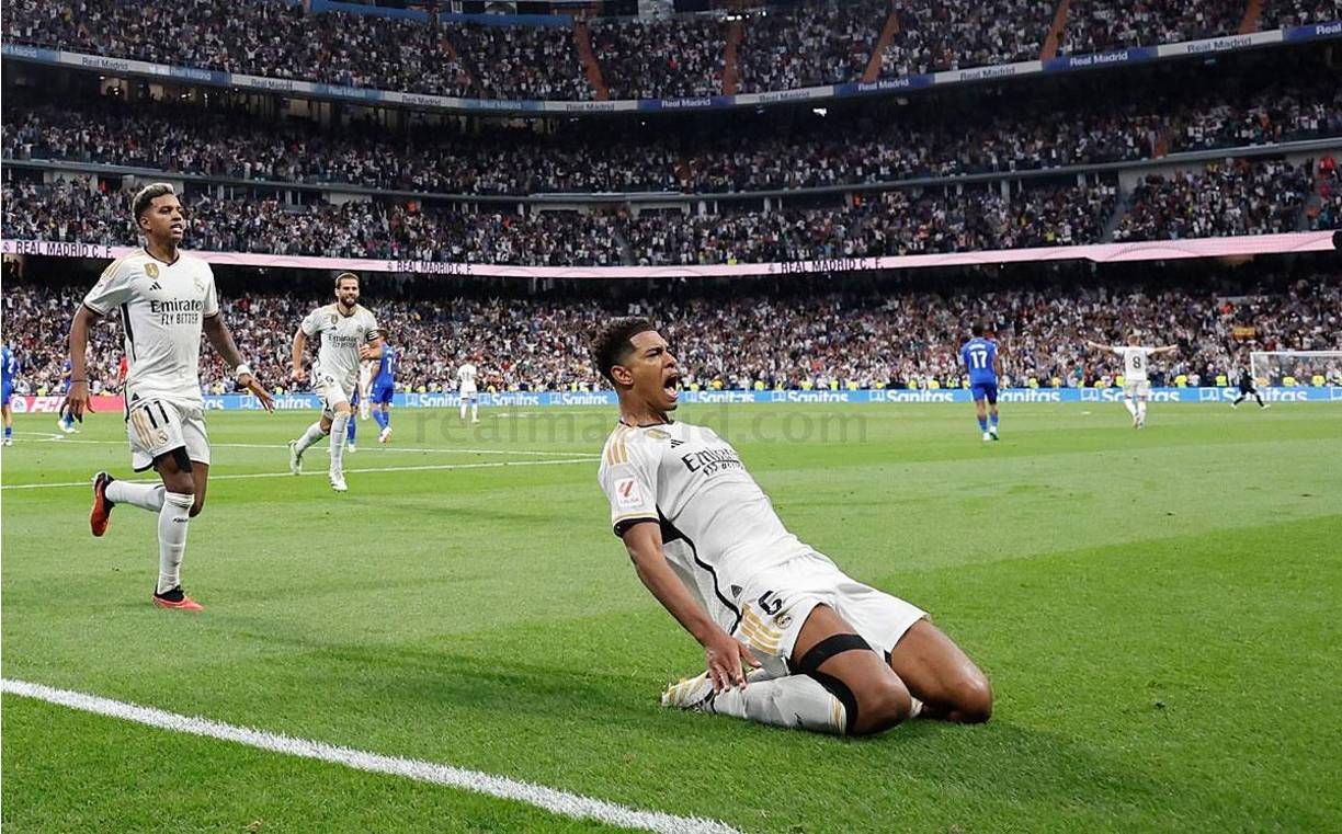 Jude Bellingham llegó a cinco goles con el Real Madrid en cuatro partidos de la Liga Española.