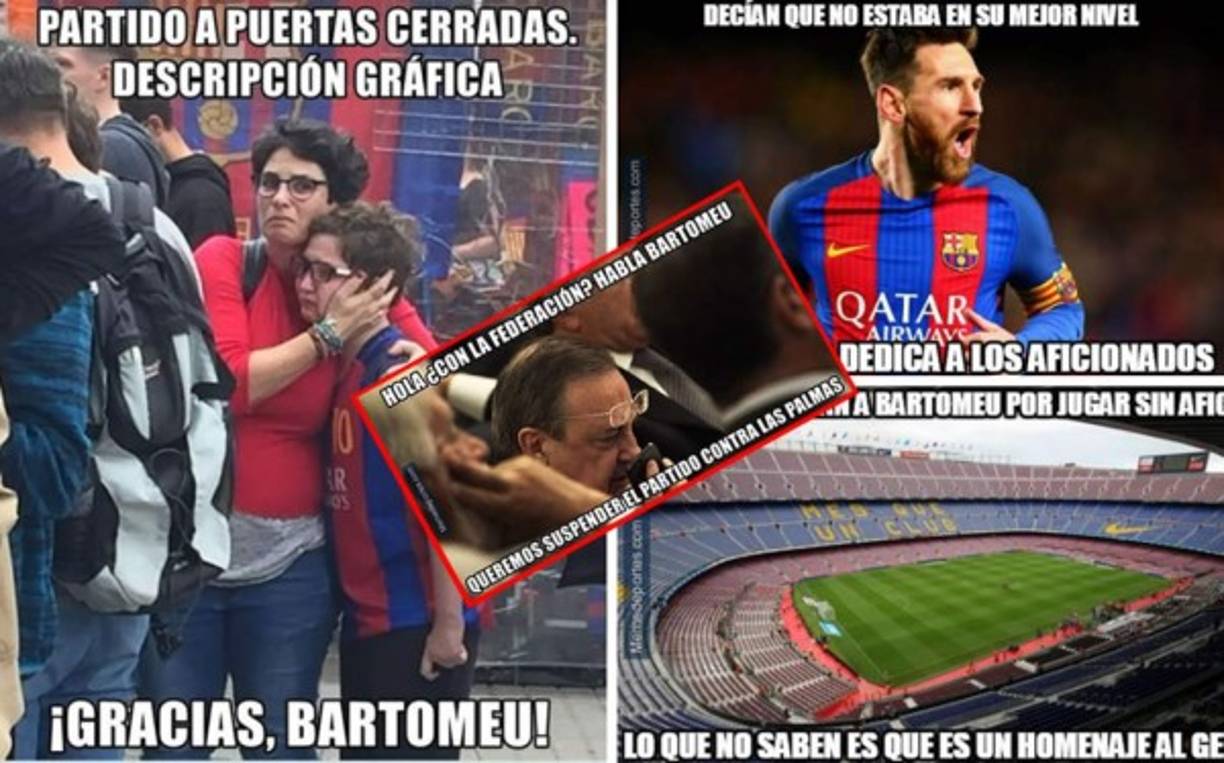 Estos son los divertidos memes que dejó el partido del Barcelona contra Las Palmas que se jugó a puerta cerrada. Los culés ganaron 3-0 con dos goles de Messi.