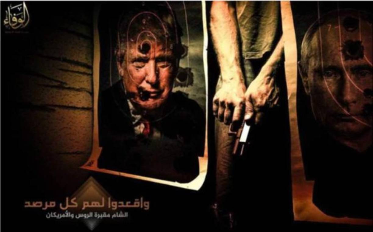 El grupo terrorista Estado Islámico lazó hoy su primera advertencia contra la seguridad del Mundial de Fútbol de la Fifa a celebrarse el próximo año en Rusia y al que asistirán miles de fanáticos, convirtiéndolo en un blanco perfecto para quienes procuran sembrar el terror y la muerte en la humanidad. Se trata de una imagen publicada a través del servicio de Telegram y en la que aparece un terrorista armado con un fusil al frente del logo oficial del evento que está junto a una bomba. En la gráfica se lee la leyenda en ruso y en árabe 'esperen por nosotros'.