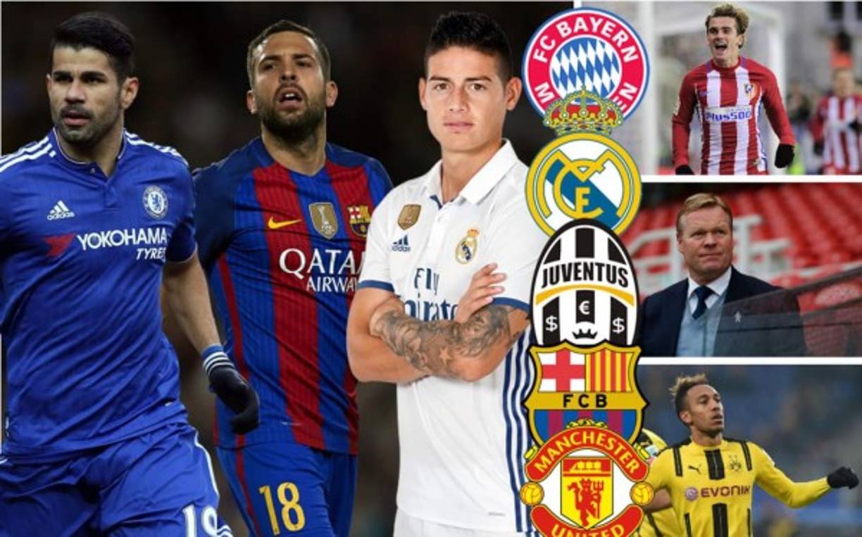 Diego Costa, Jordi Alba, James, Griezmann, Aubameyang y otros, grandes protagonistas del mercado este jueves. Mira los principales rumores y fichajes del día.