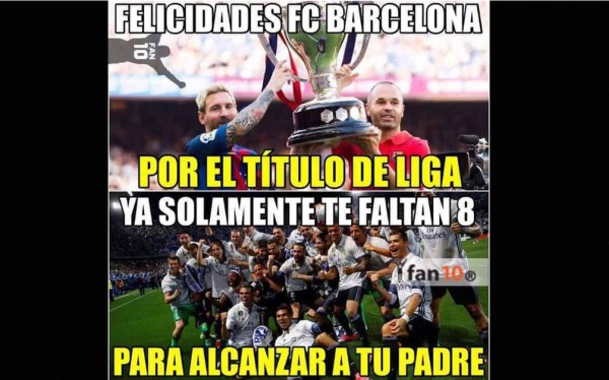 Los mejores memes del triunfo del Barcelona en el campo del Deportivo La Coruña, con el que el equipo azulgrana se corona campeón de la Liga Española.