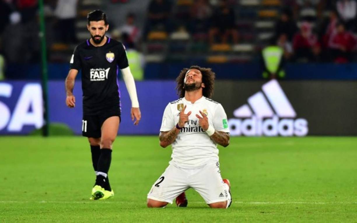 Marcelo celebrando la victoria al final del partido.