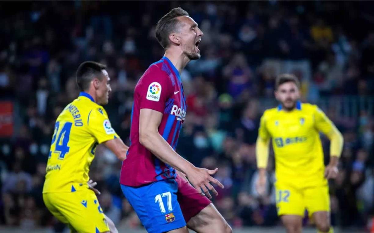 Luuk de Jong se lamenta tras una ocasión contra el Cádiz.